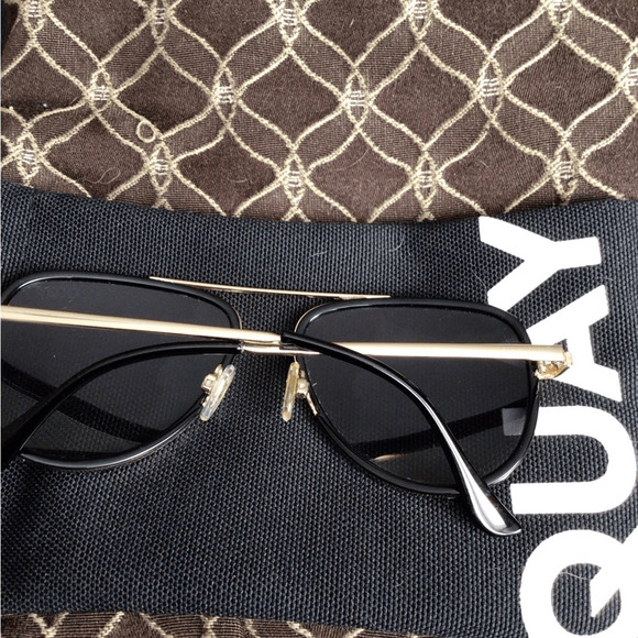 NEW ! Rare Quay POLARIZED Black and Gold Aviator ALL IN MINI Sunglasses main image 8